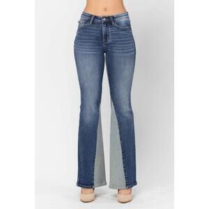 NWT Judy Blue Inseam Panel Flare Jeans Mid Rise Stretch Womens Size 11/30